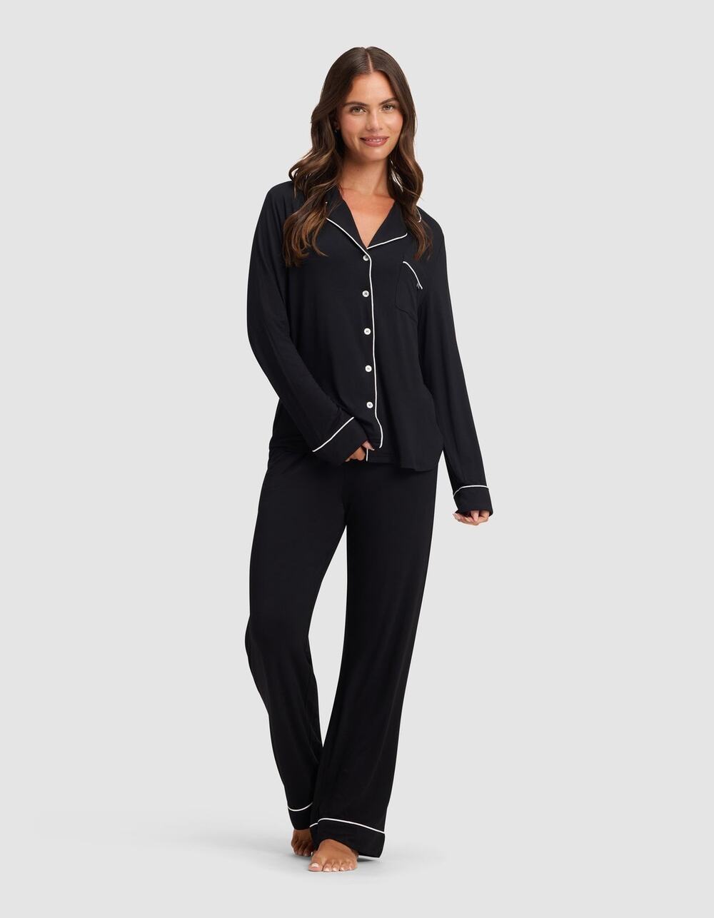 Cozy Earth Women's Bamboo Stretch-Knit Long Sleeve Pajama Set TALL XXL